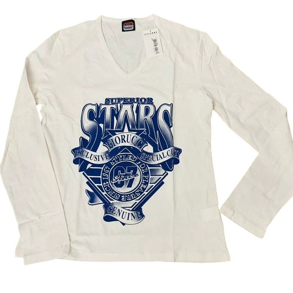 Fiorucci‎ Shirt Mens XL Superior Stars Long Sleeve NWT